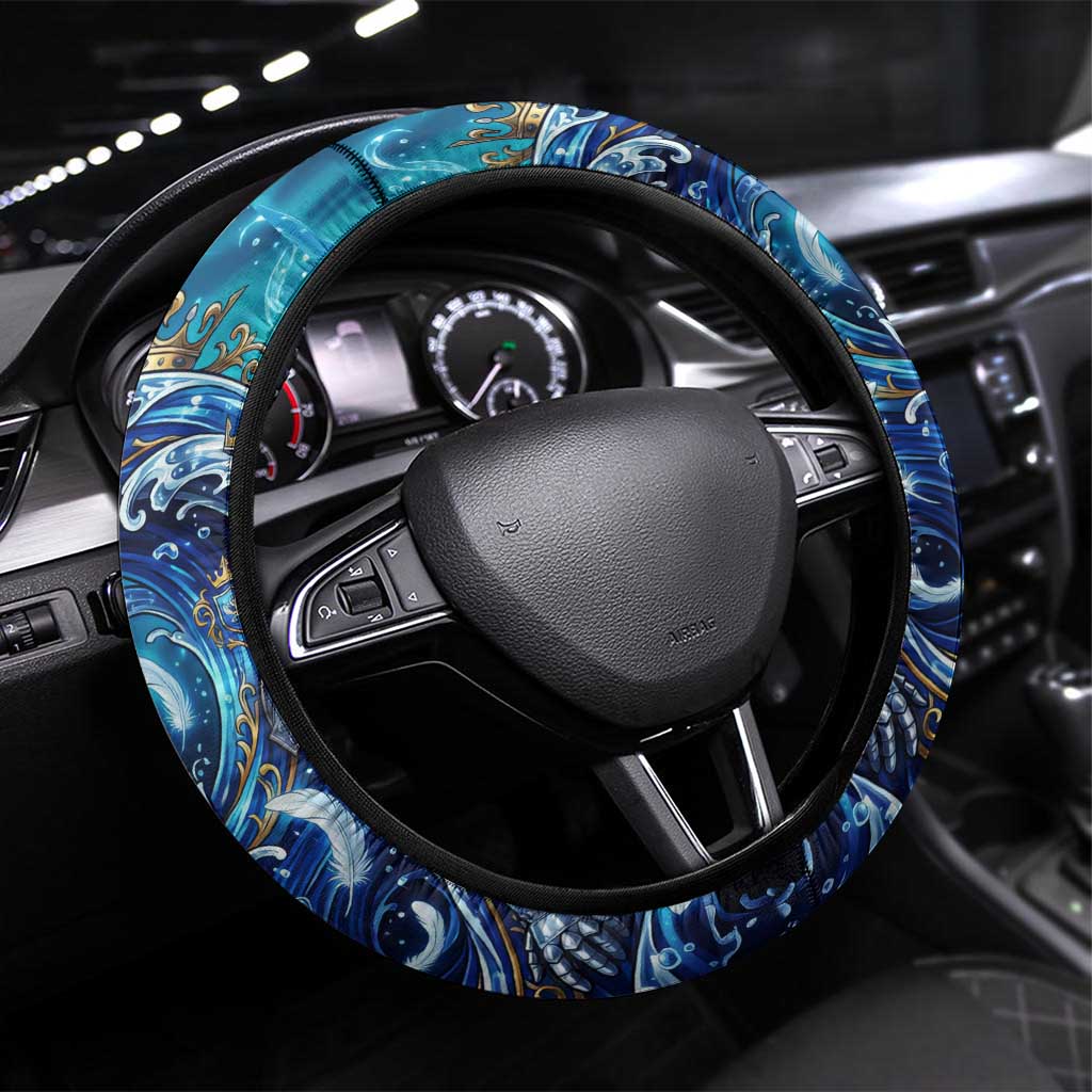 Noelle Silva Black Clover Steering Wheel Cover Celestial Armor Anime Style with Oceanic Magic Swirls