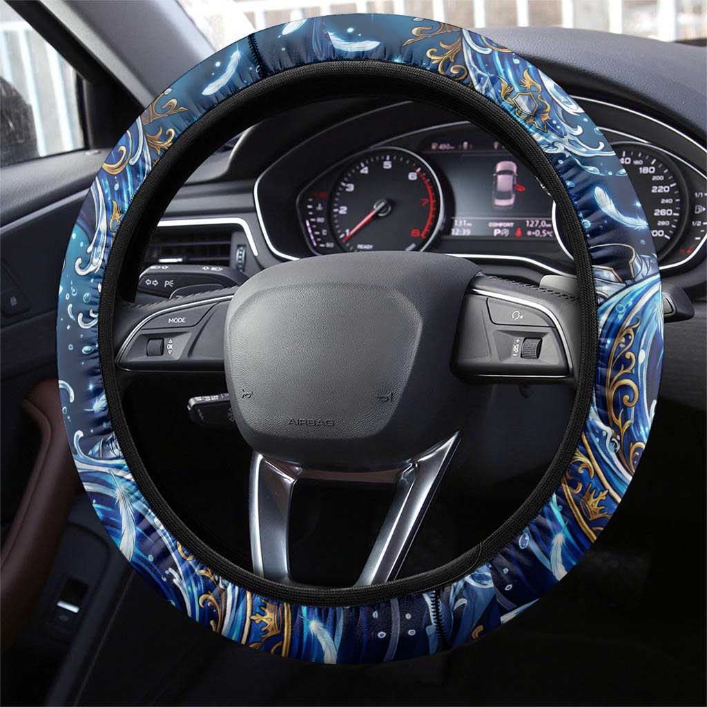 Noelle Silva Black Clover Steering Wheel Cover Celestial Armor Anime Style with Oceanic Magic Swirls