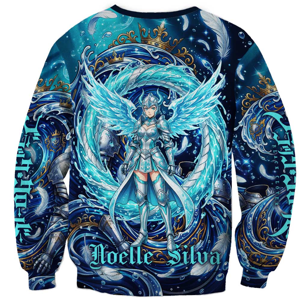 Noelle Silva Black Clover Sweatshirt Celestial Armor Anime Style with Oceanic Magic Swirls