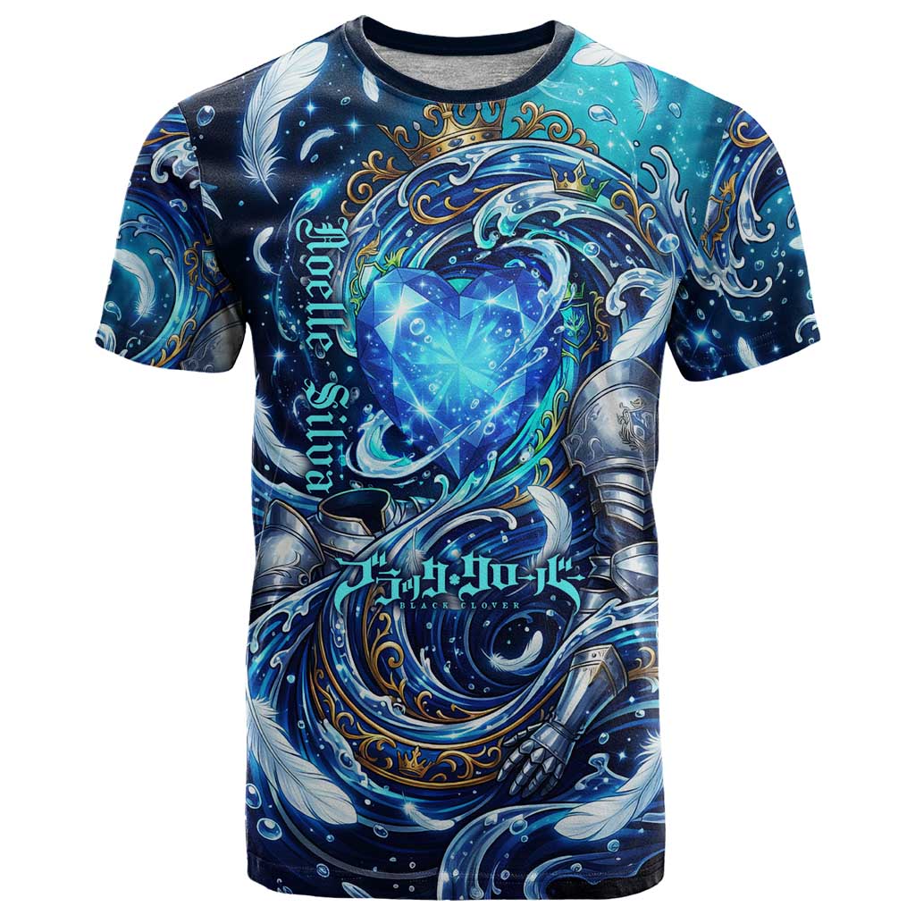 Noelle Silva Black Clover T Shirt Celestial Armor Anime Style with Oceanic Magic Swirls