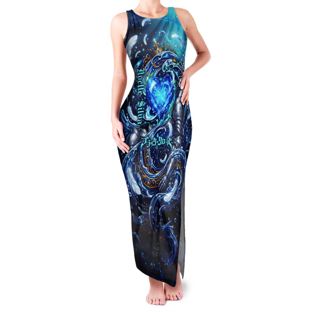 Noelle Silva Black Clover Tank Maxi Dress Celestial Armor Anime Style with Oceanic Magic Swirls