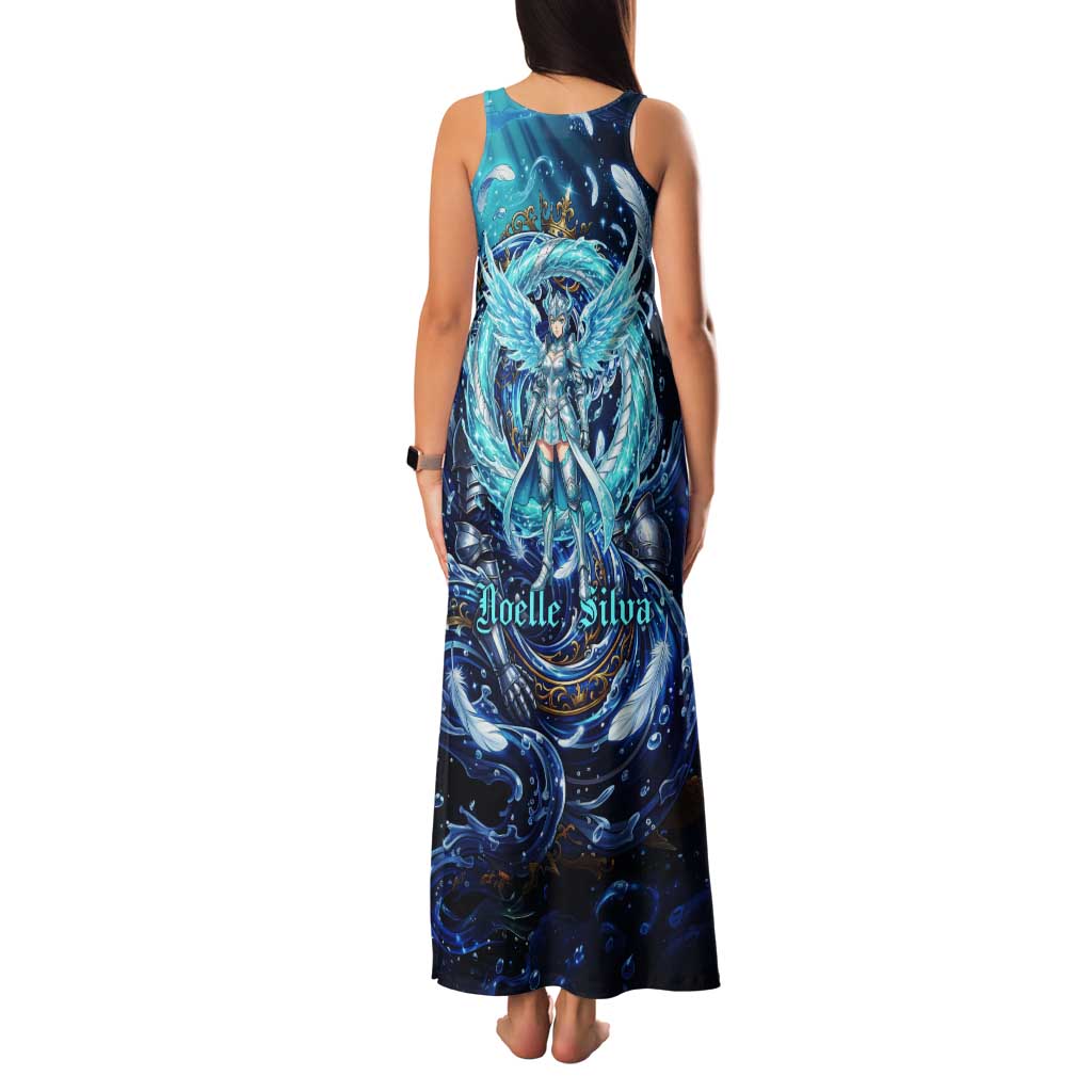 Noelle Silva Black Clover Tank Maxi Dress Celestial Armor Anime Style with Oceanic Magic Swirls