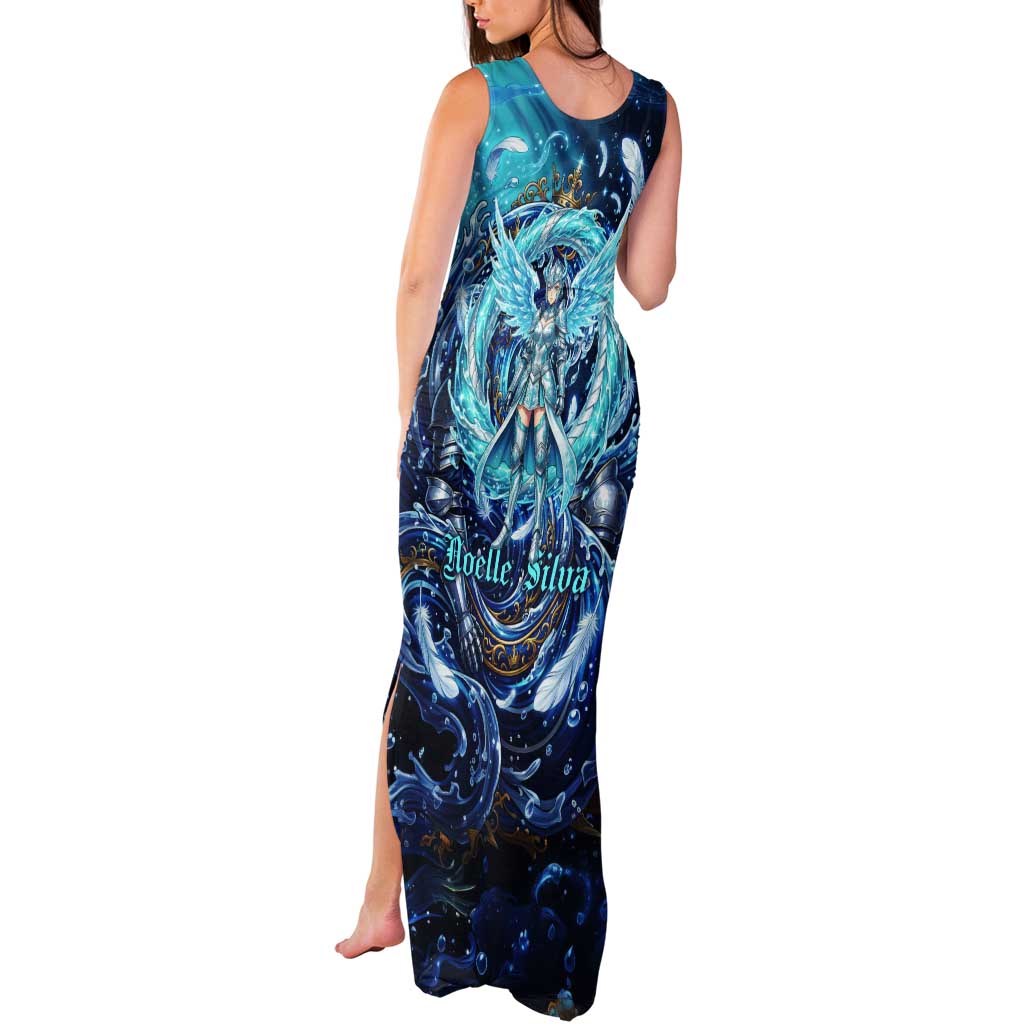 Noelle Silva Black Clover Tank Maxi Dress Celestial Armor Anime Style with Oceanic Magic Swirls
