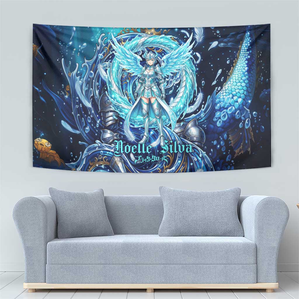 Noelle Silva Black Clover Tapestry Celestial Armor Anime Style with Oceanic Magic Swirls