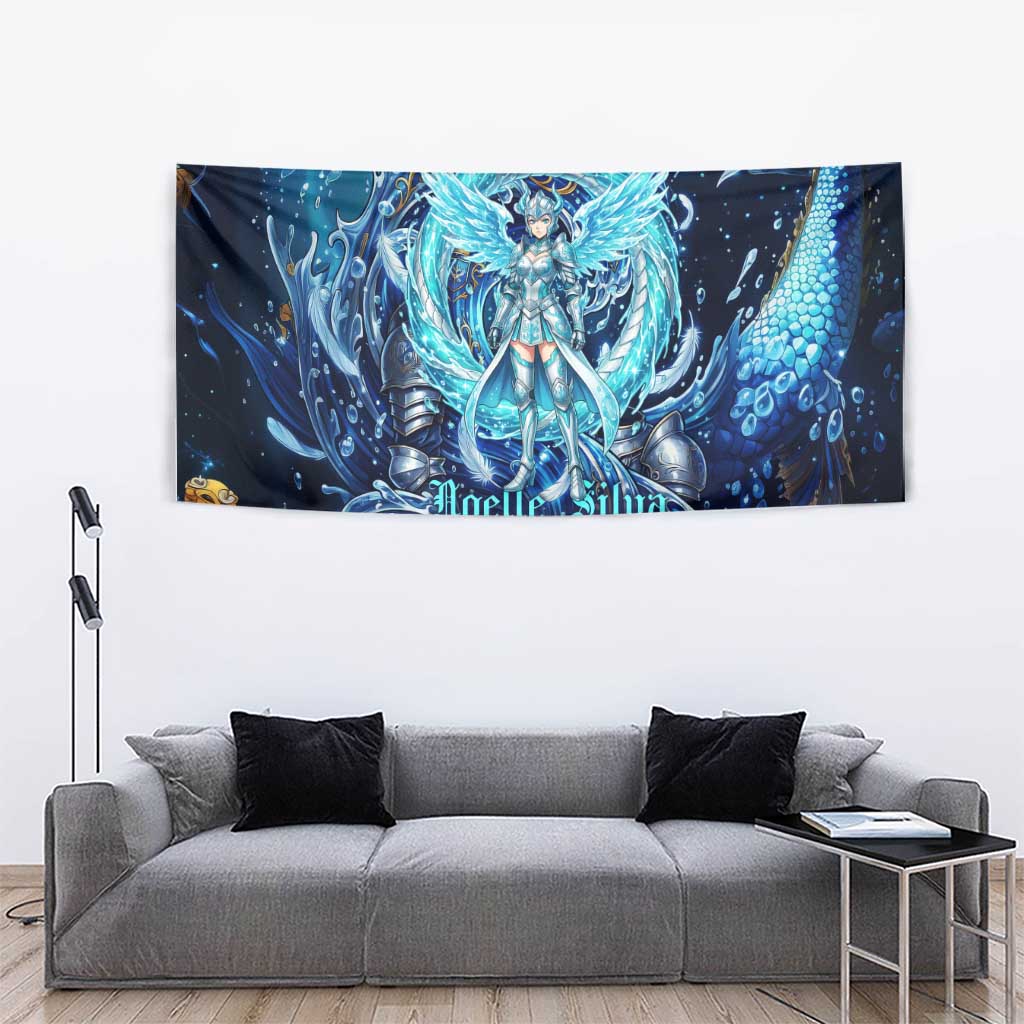 Noelle Silva Black Clover Tapestry Celestial Armor Anime Style with Oceanic Magic Swirls