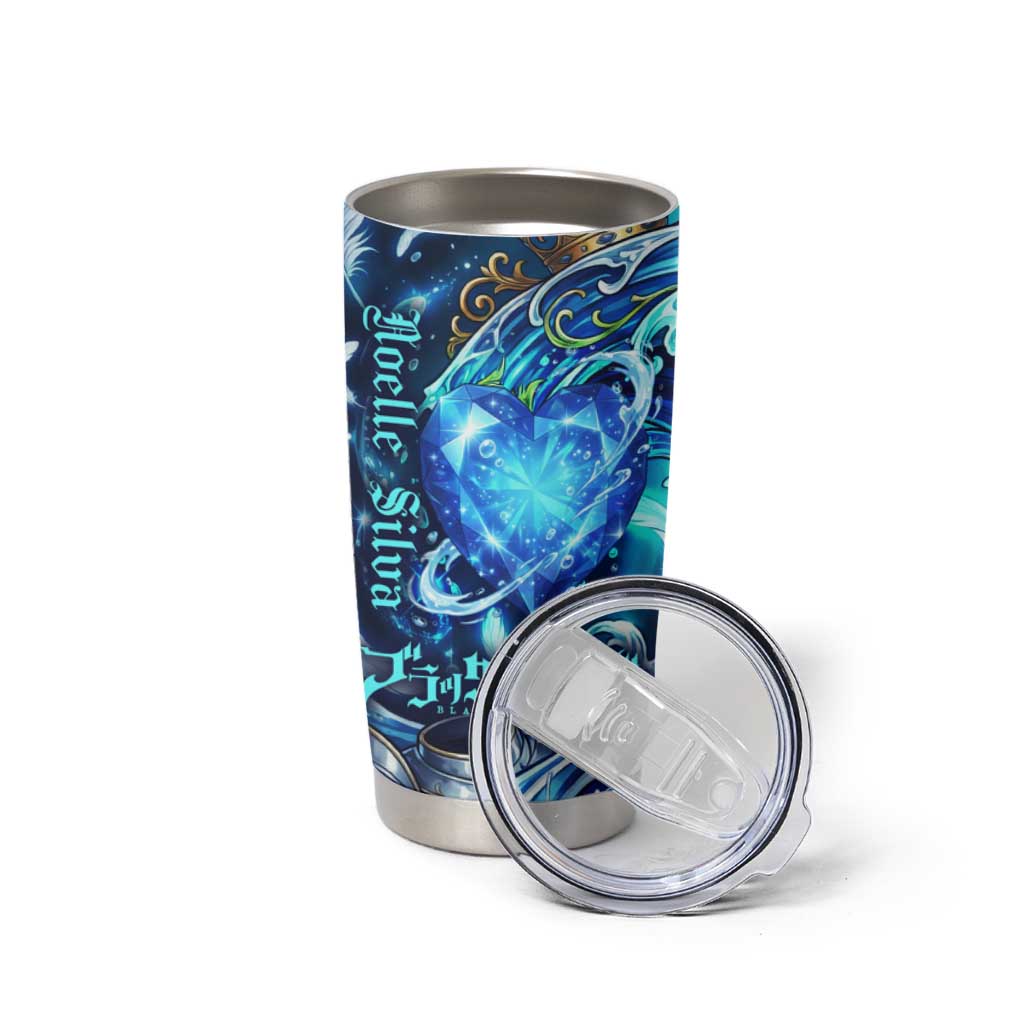 Noelle Silva Black Clover Tumbler Cup Celestial Armor Anime Style with Oceanic Magic Swirls