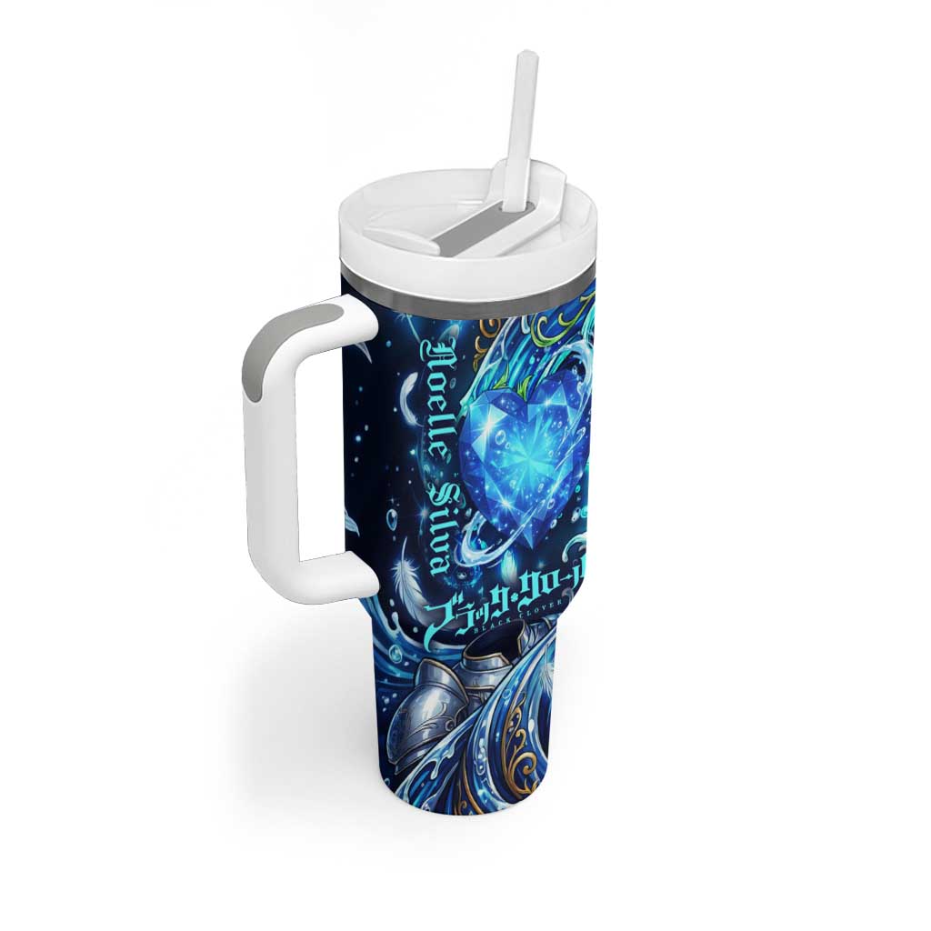 Noelle Silva Black Clover Tumbler With Handle Celestial Armor Anime Style with Oceanic Magic Swirls