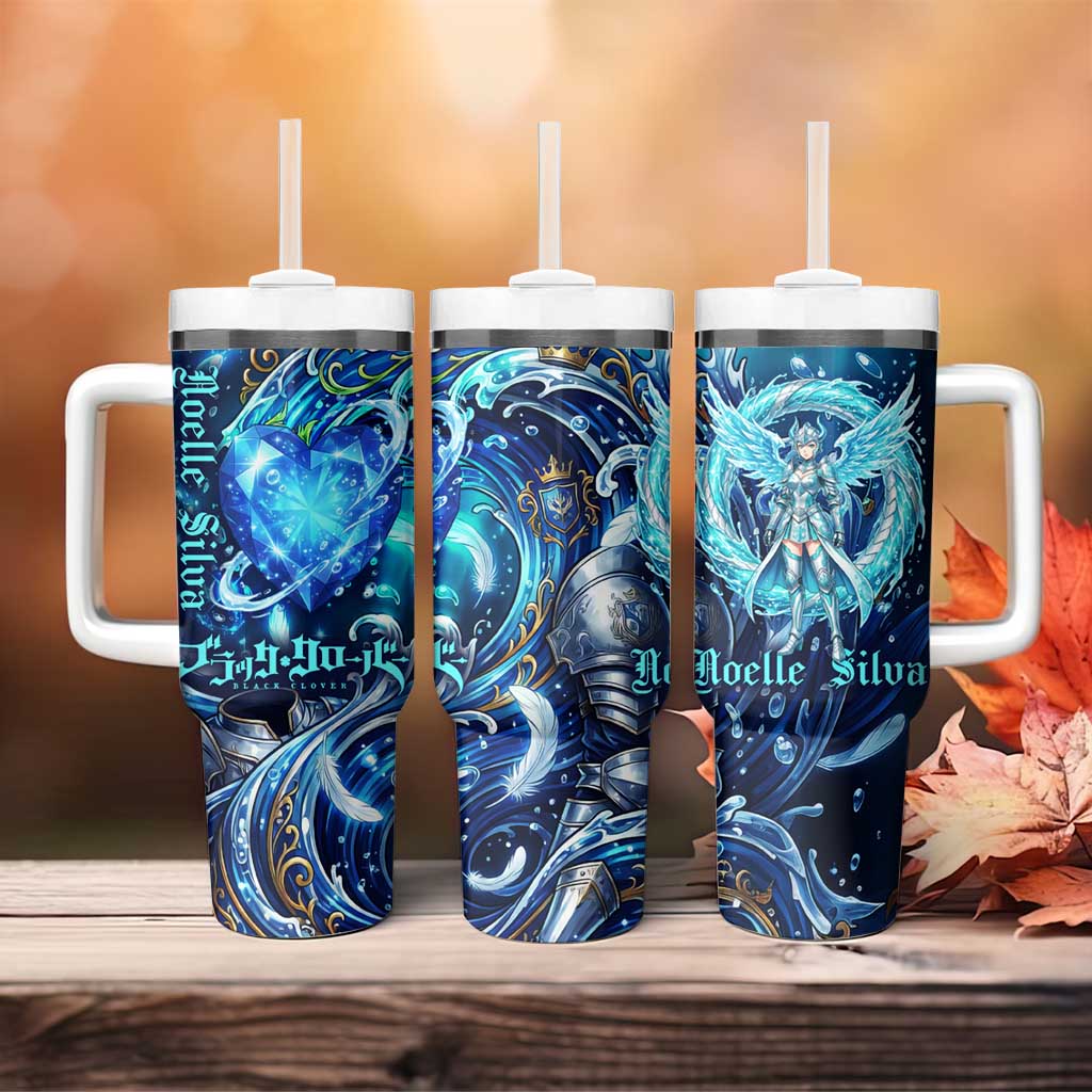 Noelle Silva Black Clover Tumbler With Handle Celestial Armor Anime Style with Oceanic Magic Swirls