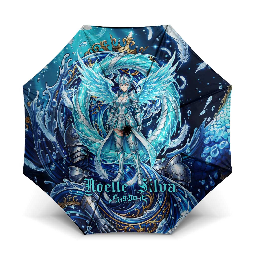 Noelle Silva Black Clover Umbrella Celestial Armor Anime Style with Oceanic Magic Swirls