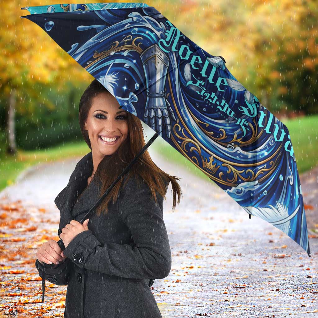 Noelle Silva Black Clover Umbrella Celestial Armor Anime Style with Oceanic Magic Swirls