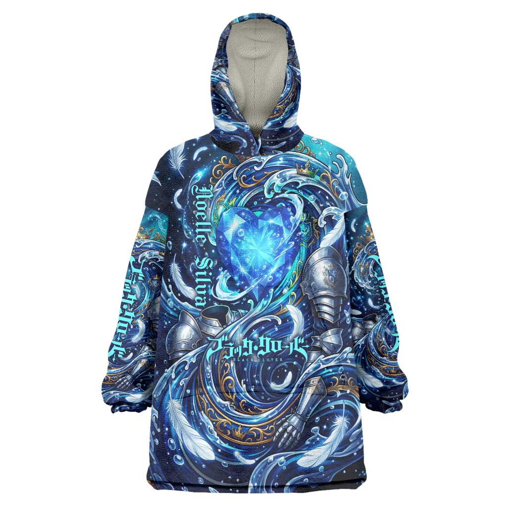 Noelle Silva Black Clover Wearable Blanket Hoodie Celestial Armor Anime Style with Oceanic Magic Swirls