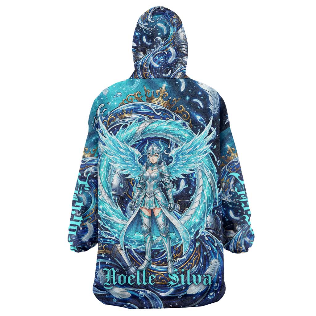 Noelle Silva Black Clover Wearable Blanket Hoodie Celestial Armor Anime Style with Oceanic Magic Swirls