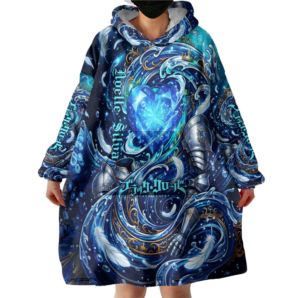 Noelle Silva Black Clover Wearable Blanket Hoodie Celestial Armor Anime Style with Oceanic Magic Swirls