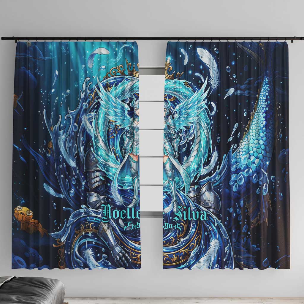 Noelle Silva Black Clover Window Curtain Celestial Armor Anime Style with Oceanic Magic Swirls