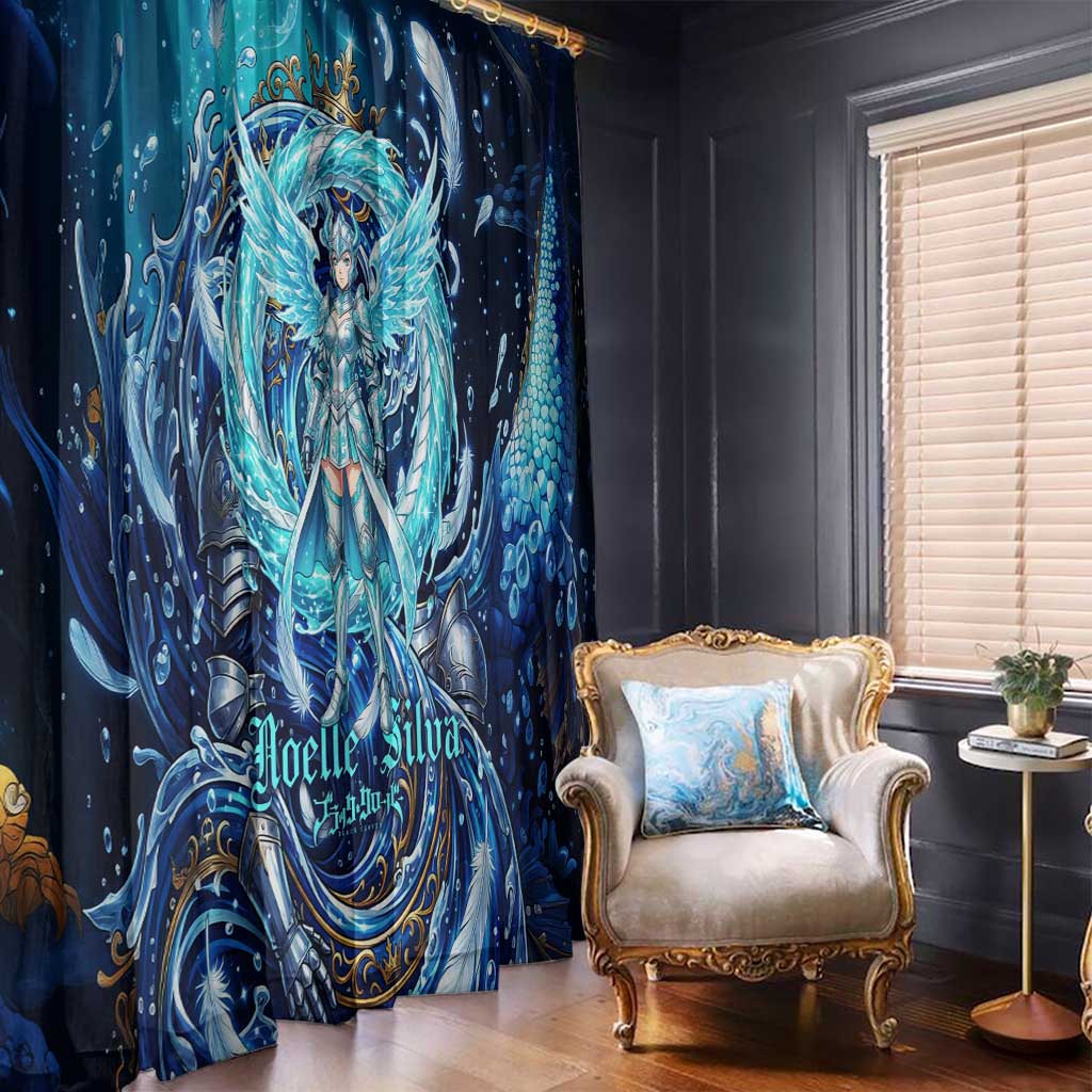 Noelle Silva Black Clover Window Curtain Celestial Armor Anime Style with Oceanic Magic Swirls
