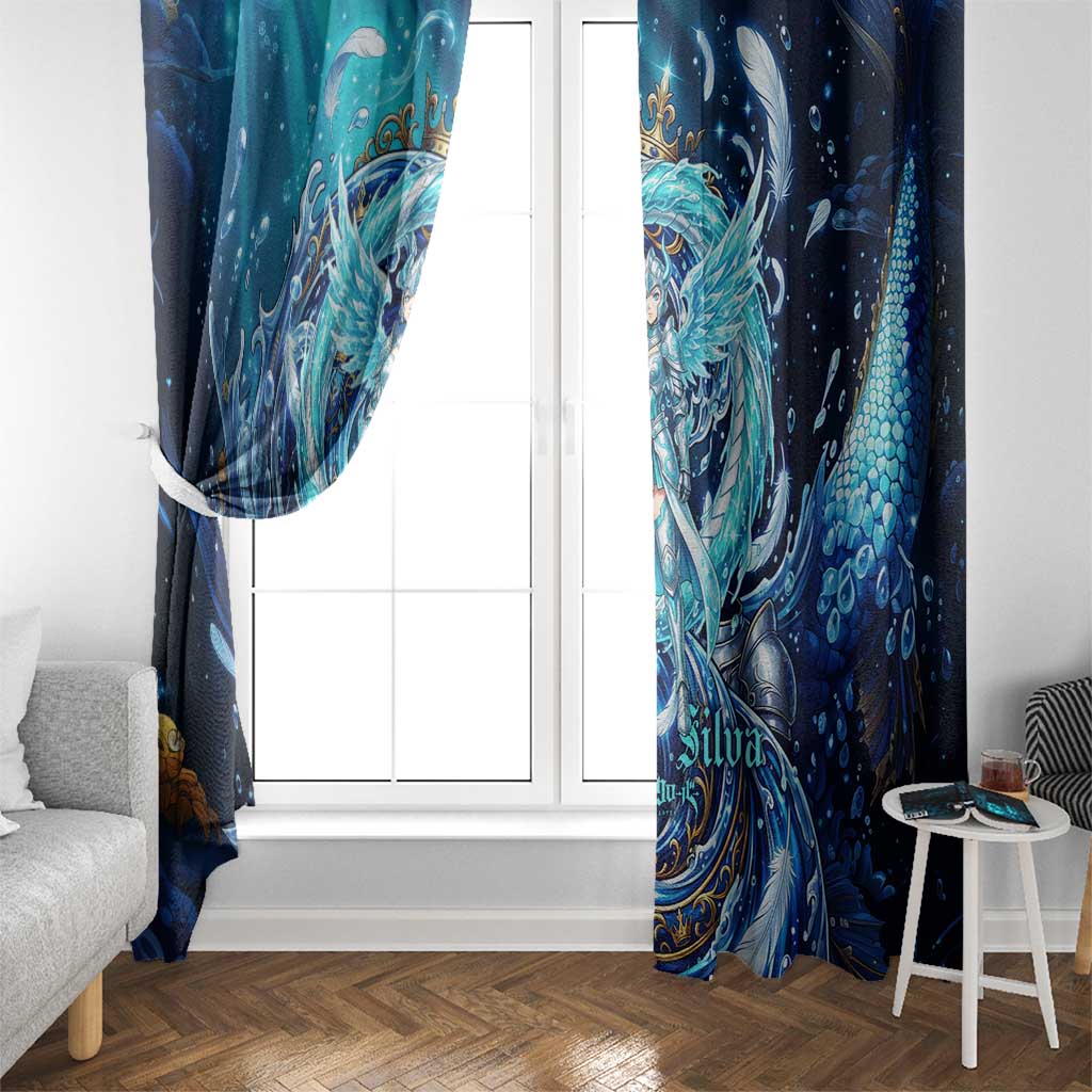 Noelle Silva Black Clover Window Curtain Celestial Armor Anime Style with Oceanic Magic Swirls