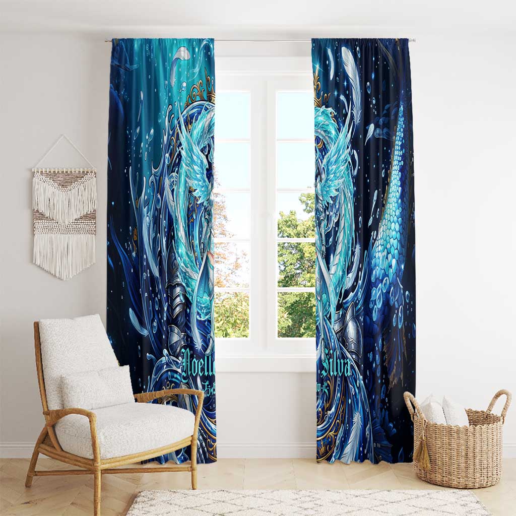Noelle Silva Black Clover Window Curtain Celestial Armor Anime Style with Oceanic Magic Swirls