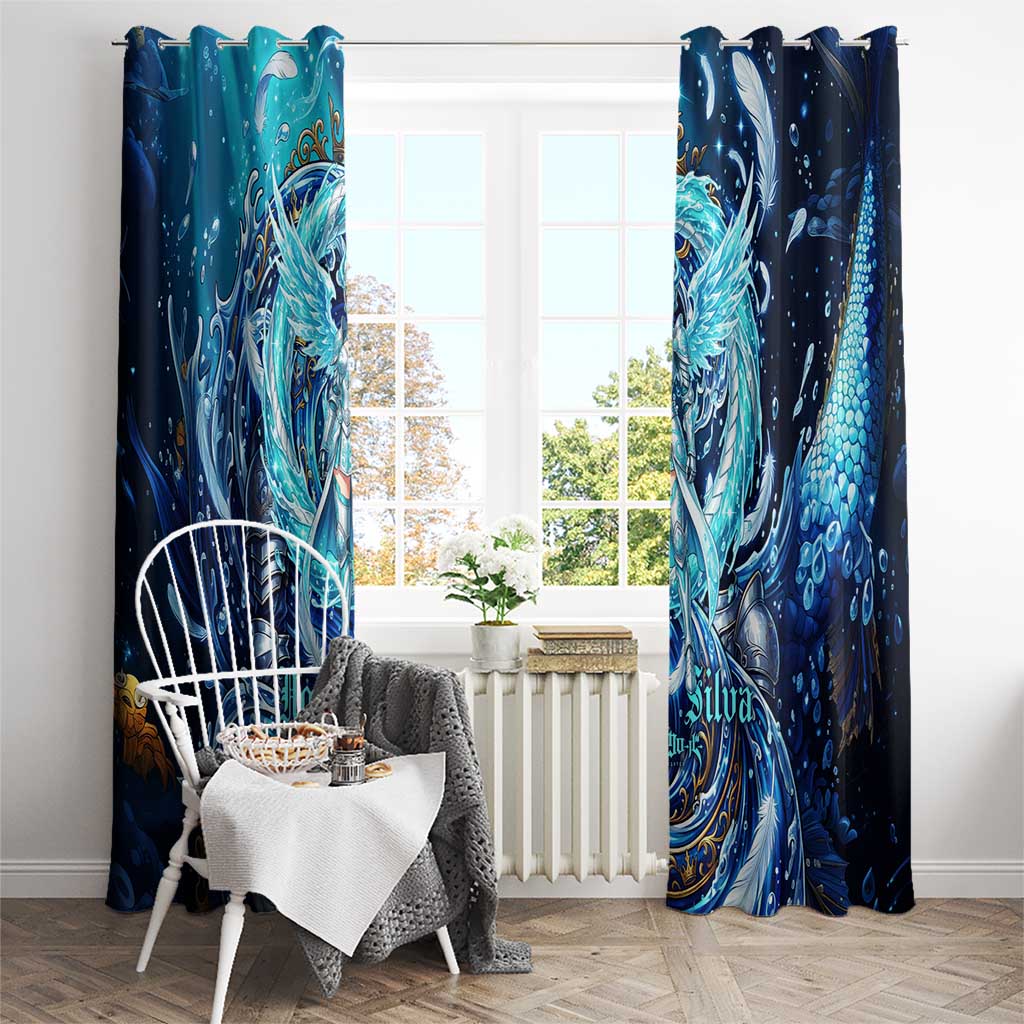 Noelle Silva Black Clover Window Curtain Celestial Armor Anime Style with Oceanic Magic Swirls