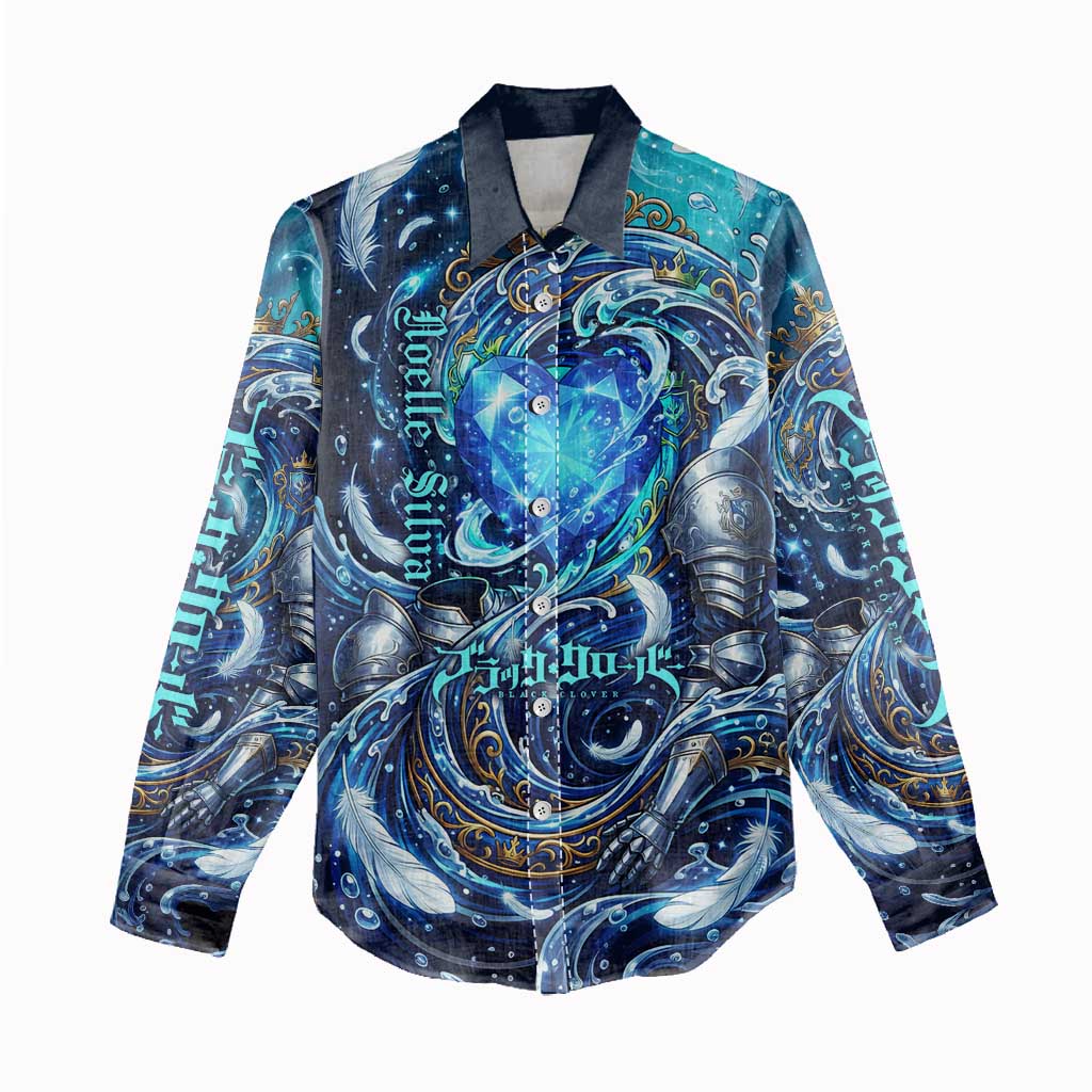 Noelle Silva Black Clover Women Casual Shirt Celestial Armor Anime Style with Oceanic Magic Swirls
