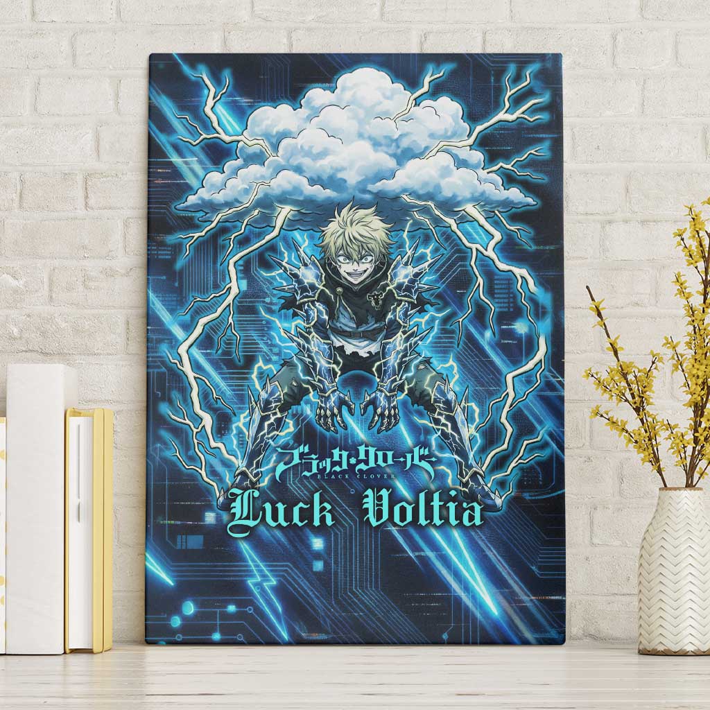 Luck Voltia Black Clover Canvas Wall Art Tech Lightning Anime Style with Electric Circuit Background