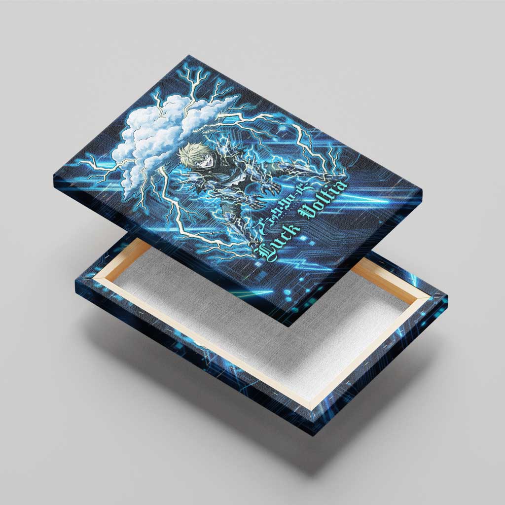 Luck Voltia Black Clover Canvas Wall Art Tech Lightning Anime Style with Electric Circuit Background