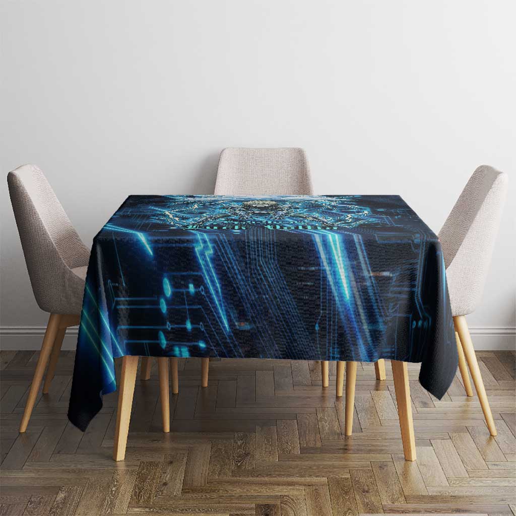 Luck Voltia Black Clover Tablecloth Tech Lightning Anime Style with Electric Circuit Background