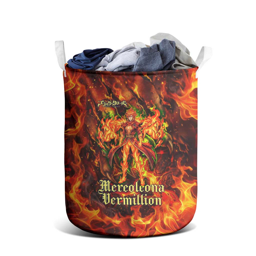 Mereoleona Vermillion Black Clover Laundry Basket Inferno Flame Anime Style with Lion Symbolism