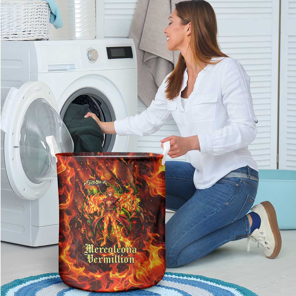 Mereoleona Vermillion Black Clover Laundry Basket Inferno Flame Anime Style with Lion Symbolism