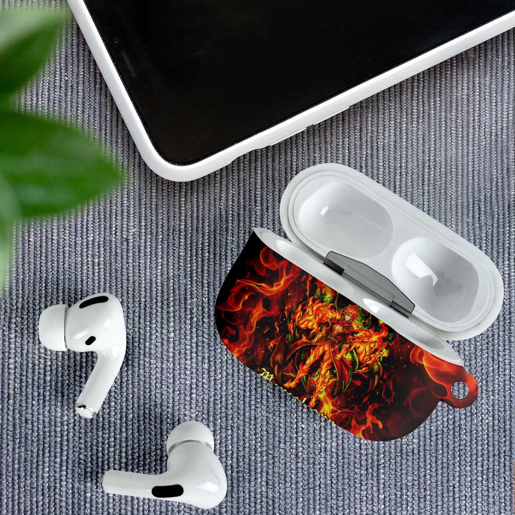 Mereoleona Vermillion Black Clover AirPods Case Inferno Flame Anime Style with Lion Symbolism