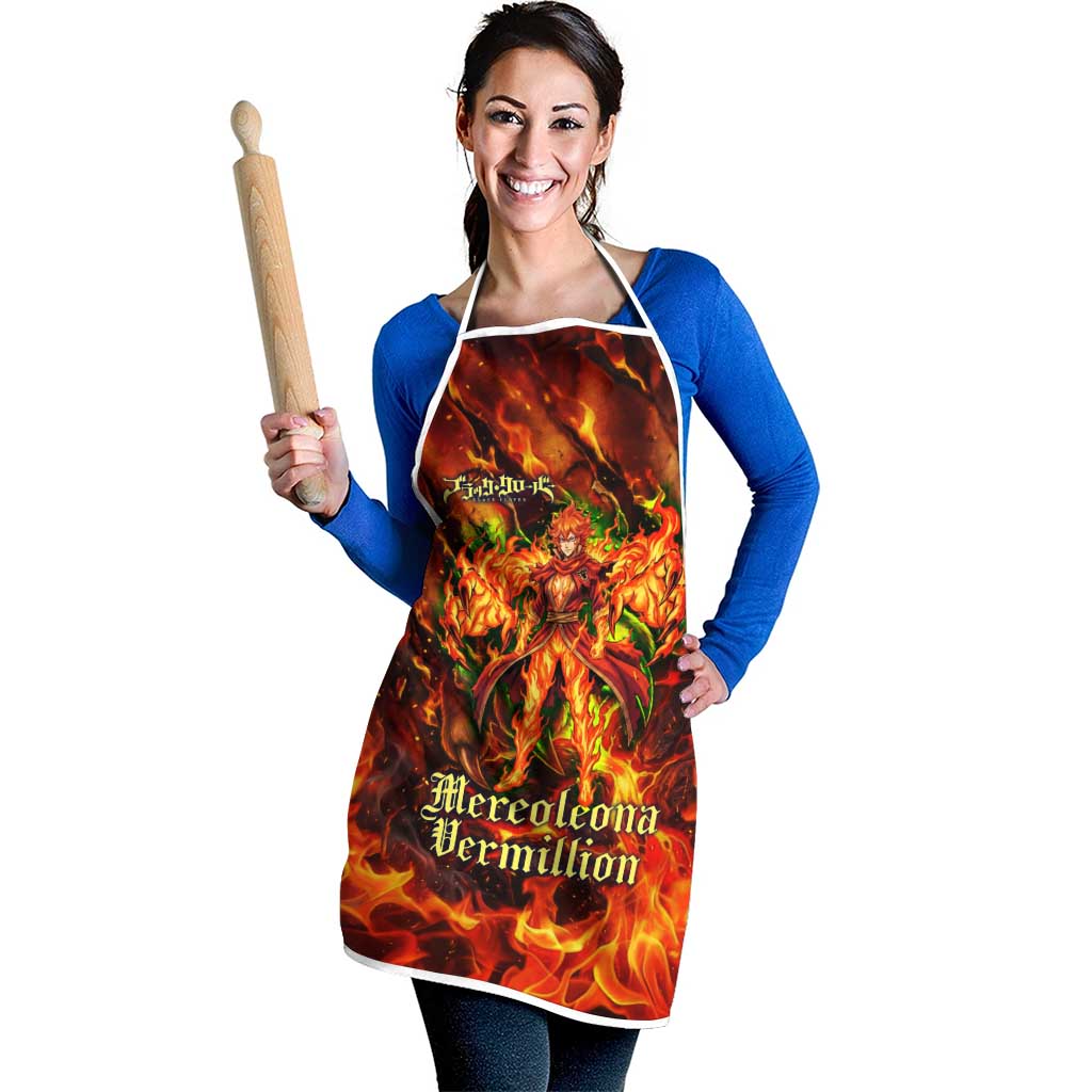 Mereoleona Vermillion Black Clover Apron Inferno Flame Anime Style with Lion Symbolism