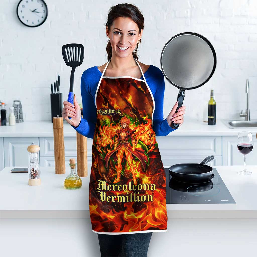 Mereoleona Vermillion Black Clover Apron Inferno Flame Anime Style with Lion Symbolism