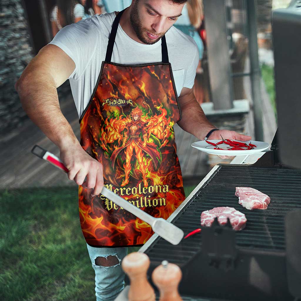 Mereoleona Vermillion Black Clover Apron Inferno Flame Anime Style with Lion Symbolism