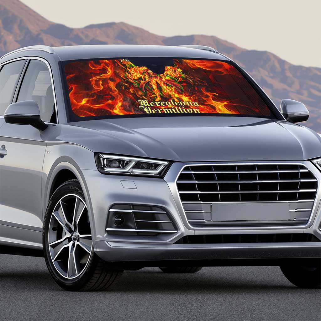 Mereoleona Vermillion Black Clover Auto Sun Shade Inferno Flame Anime Style with Lion Symbolism
