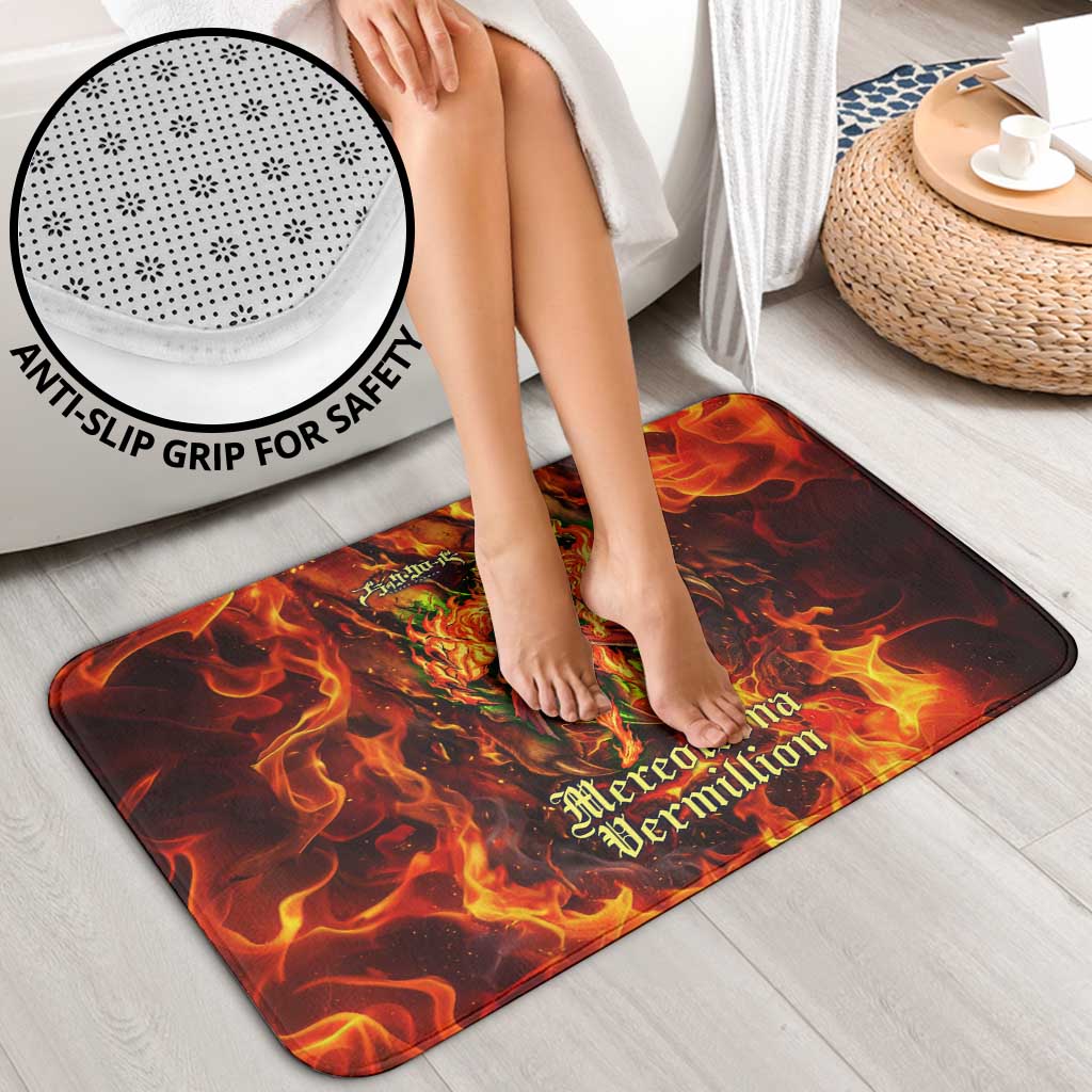 Mereoleona Vermillion Black Clover Bathroom Set Inferno Flame Anime Style with Lion Symbolism