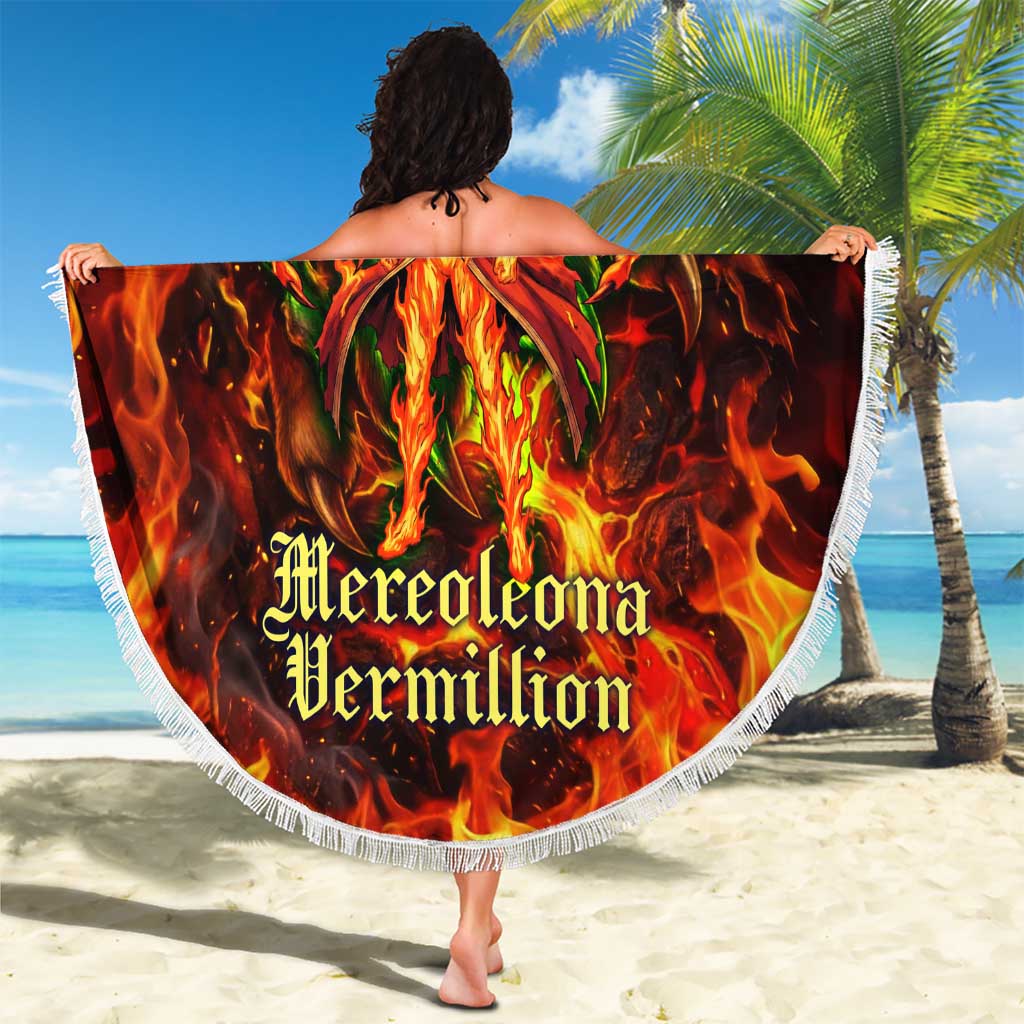 Mereoleona Vermillion Black Clover Beach Blanket Inferno Flame Anime Style with Lion Symbolism