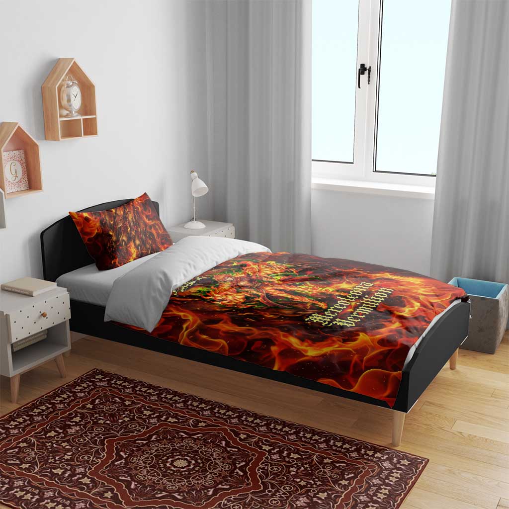 Mereoleona Vermillion Black Clover Bedding Set Inferno Flame Anime Style with Lion Symbolism
