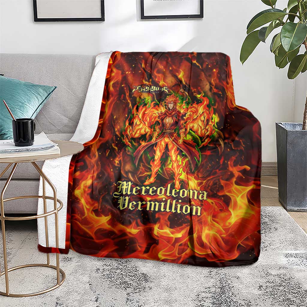 Mereoleona Vermillion Black Clover Blanket Inferno Flame Anime Style with Lion Symbolism