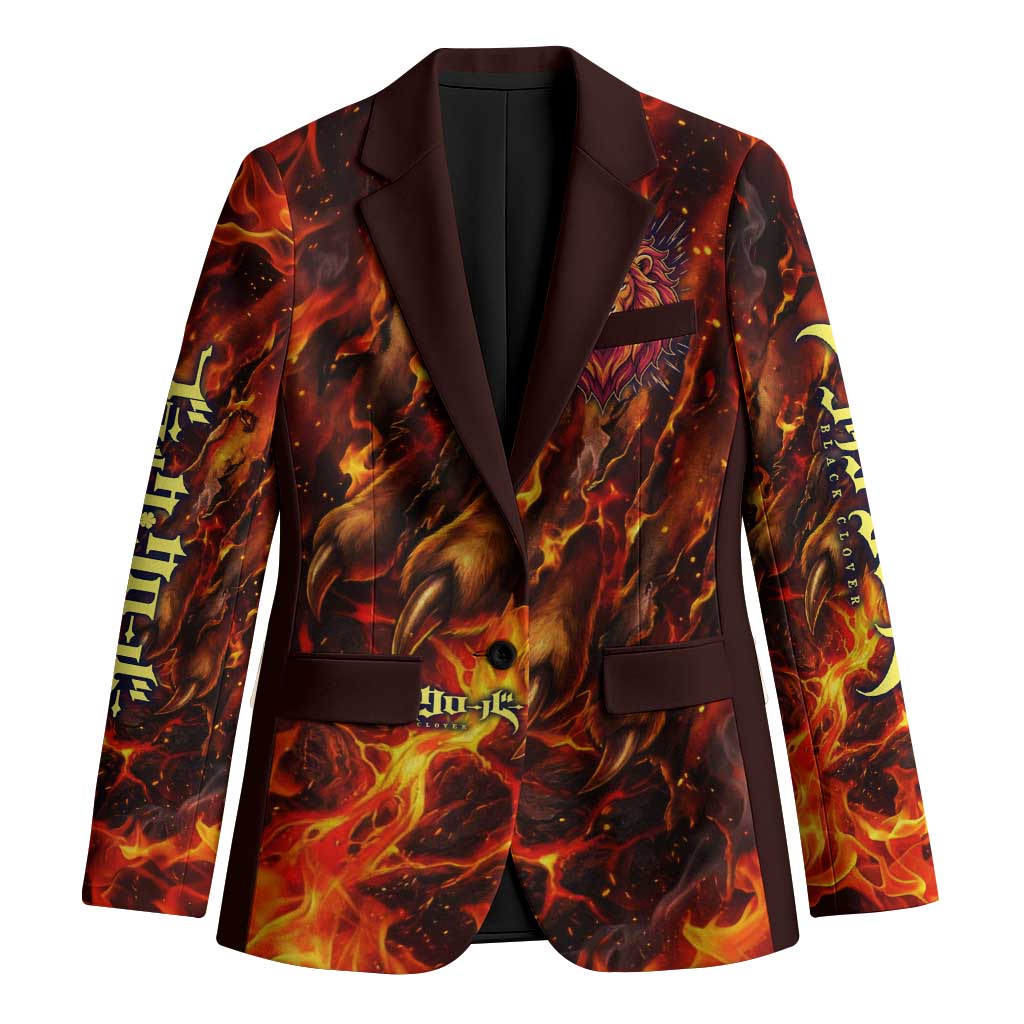 Mereoleona Vermillion Black Clover Blazer Inferno Flame Anime Style with Lion Symbolism