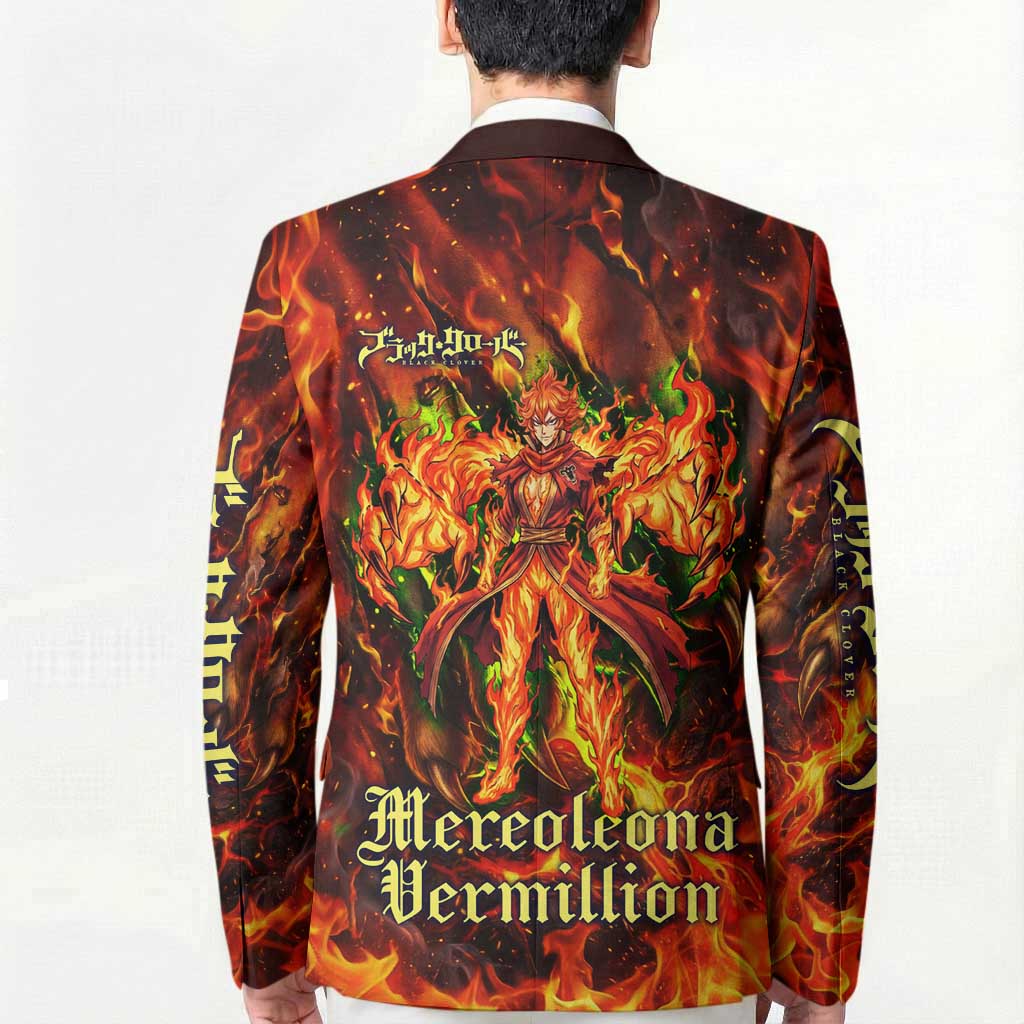 Mereoleona Vermillion Black Clover Blazer Inferno Flame Anime Style with Lion Symbolism