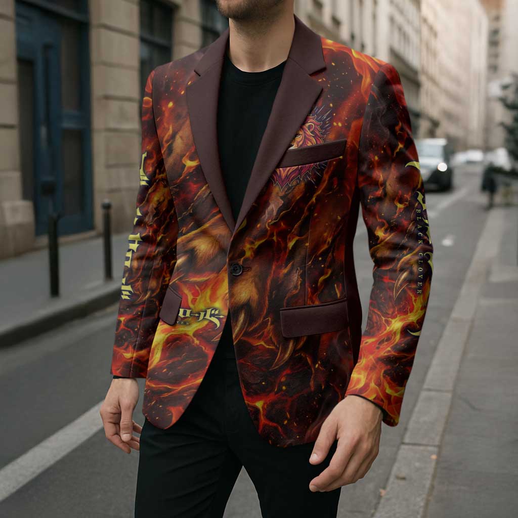 Mereoleona Vermillion Black Clover Blazer Inferno Flame Anime Style with Lion Symbolism