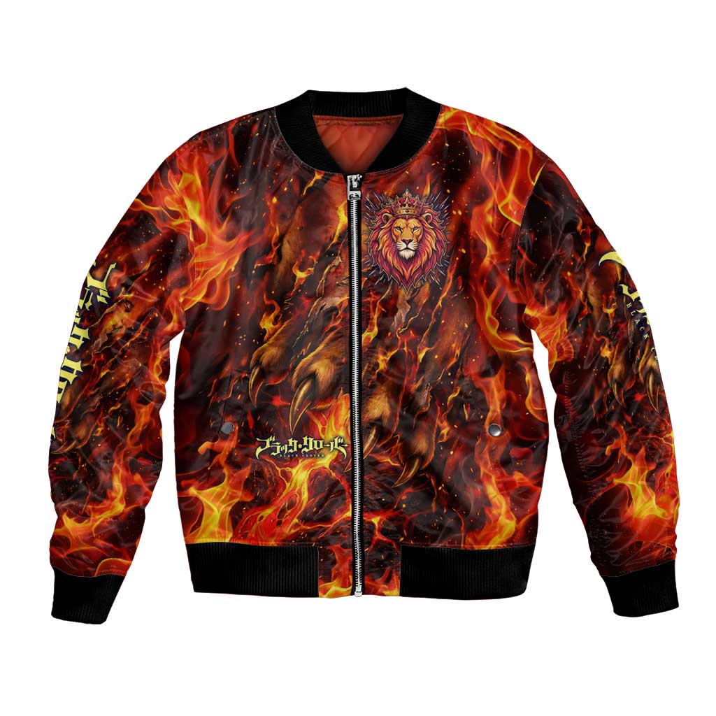 Mereoleona Vermillion Black Clover Bomber Jacket Inferno Flame Anime Style with Lion Symbolism
