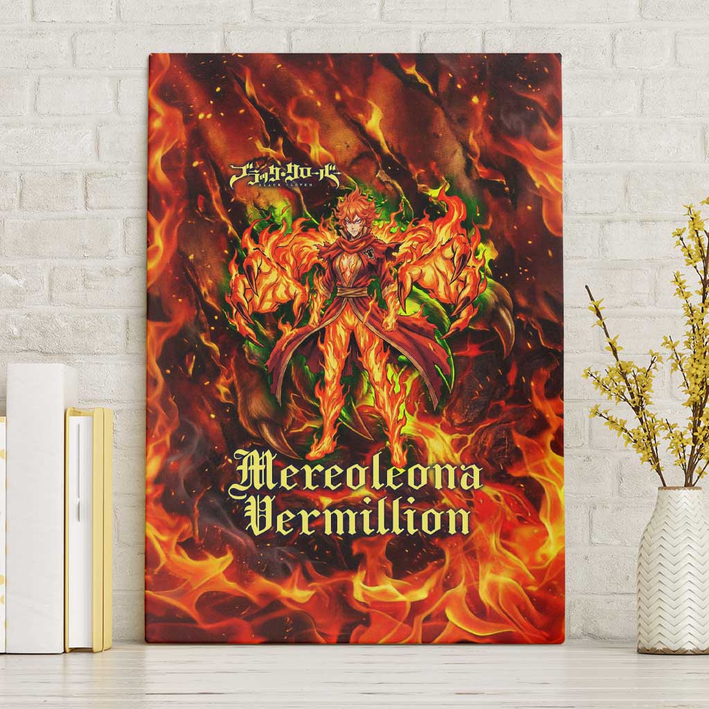 Mereoleona Vermillion Black Clover Canvas Wall Art Inferno Flame Anime Style with Lion Symbolism
