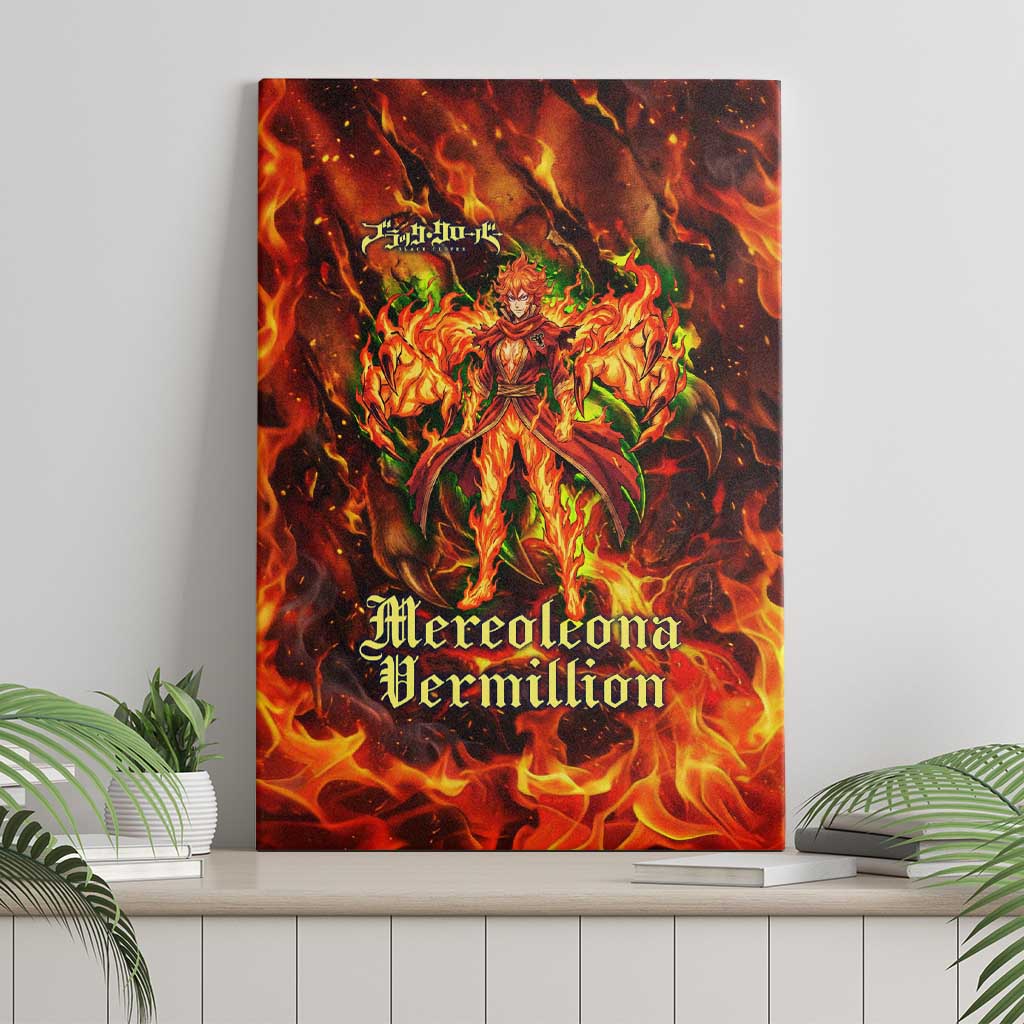 Mereoleona Vermillion Black Clover Canvas Wall Art Inferno Flame Anime Style with Lion Symbolism