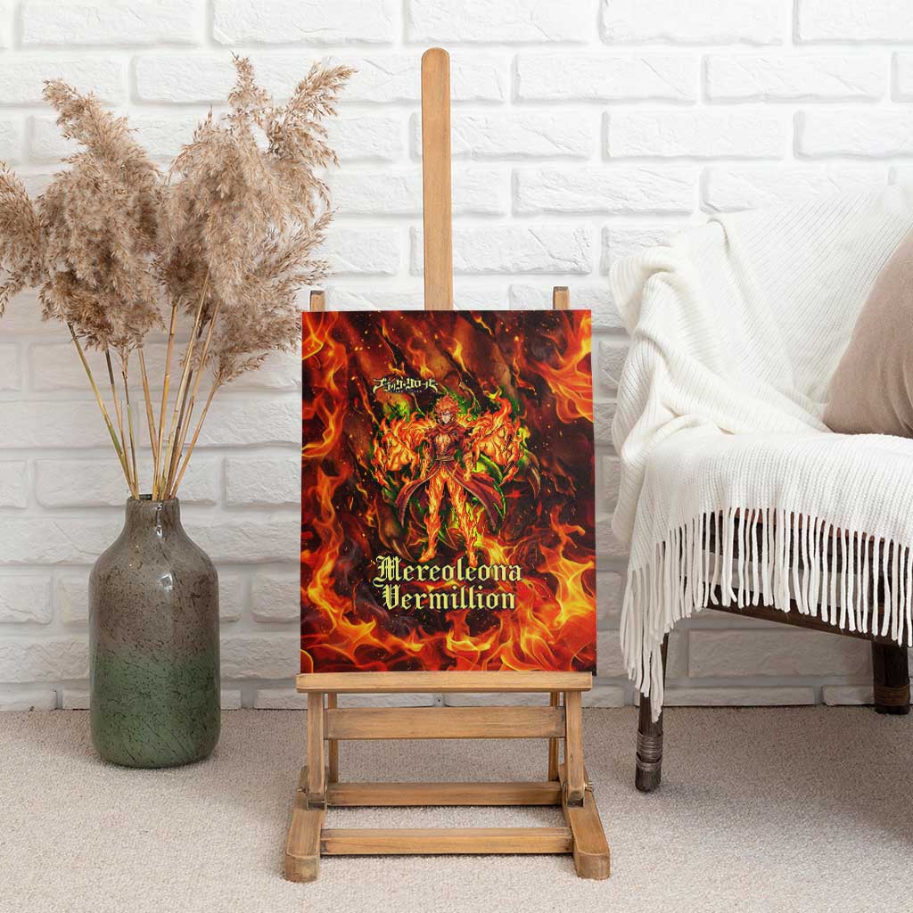 Mereoleona Vermillion Black Clover Canvas Wall Art Inferno Flame Anime Style with Lion Symbolism