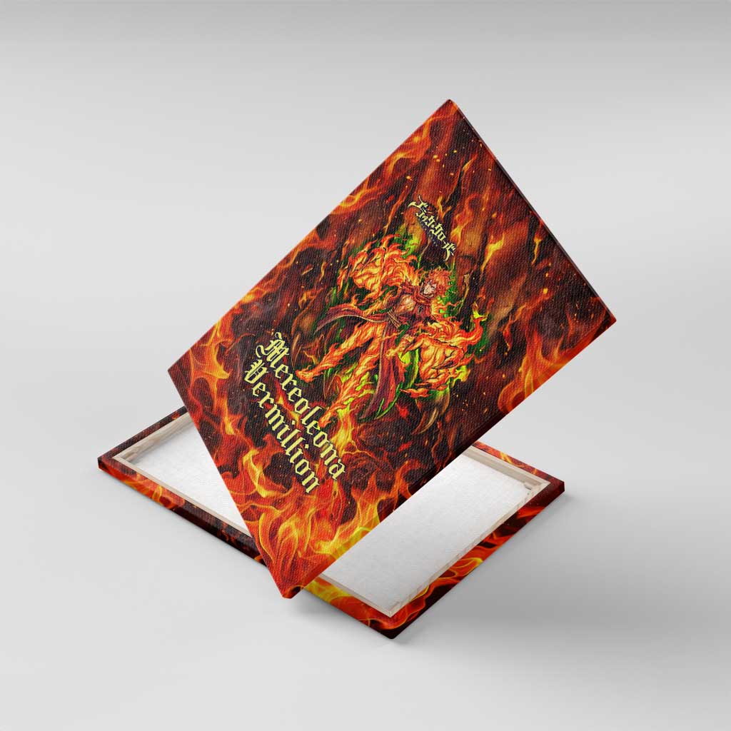 Mereoleona Vermillion Black Clover Canvas Wall Art Inferno Flame Anime Style with Lion Symbolism