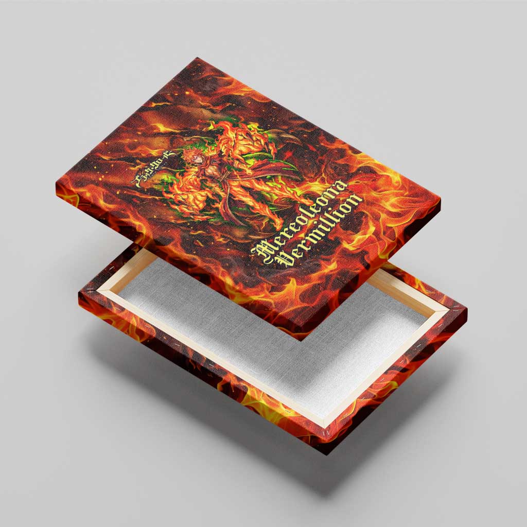 Mereoleona Vermillion Black Clover Canvas Wall Art Inferno Flame Anime Style with Lion Symbolism