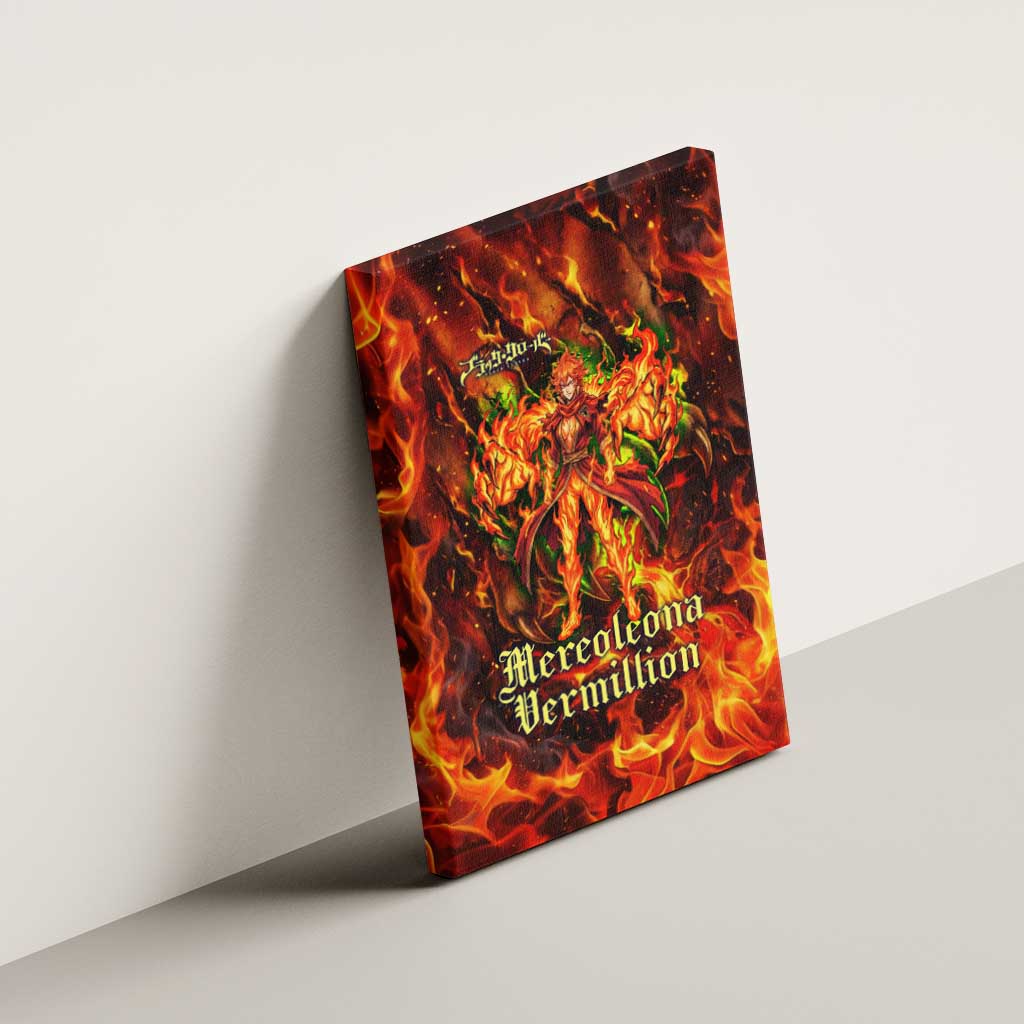 Mereoleona Vermillion Black Clover Canvas Wall Art Inferno Flame Anime Style with Lion Symbolism