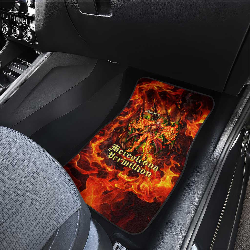 Mereoleona Vermillion Black Clover Car Mats Inferno Flame Anime Style with Lion Symbolism