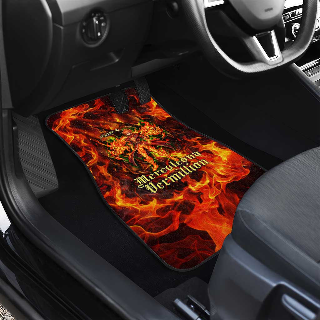 Mereoleona Vermillion Black Clover Car Mats Inferno Flame Anime Style with Lion Symbolism