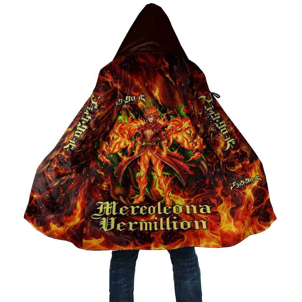 Mereoleona Vermillion Black Clover Cloak Inferno Flame Anime Style with Lion Symbolism